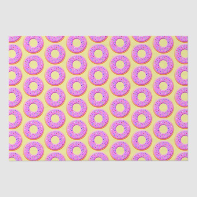 Cute Doughnut Drawing With Sprinkles Tissue Paper (Front)