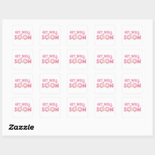 Cute Doughnut Get Well Soon  Square Sticker