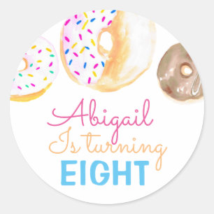 Cute doughnut kid birthday party sticker