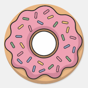 Cute Doughnut   Kids Classic Round Sticker
