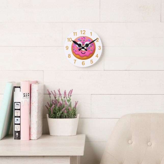 Cute Doughnut Kids Clock – Googly Eyes Fun (Reading Room)