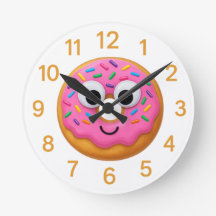 Cute Doughnut Kids Clock – Googly Eyes Fun