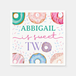 Cute Doughnut Party Sweet two 2nd birthday Napkin