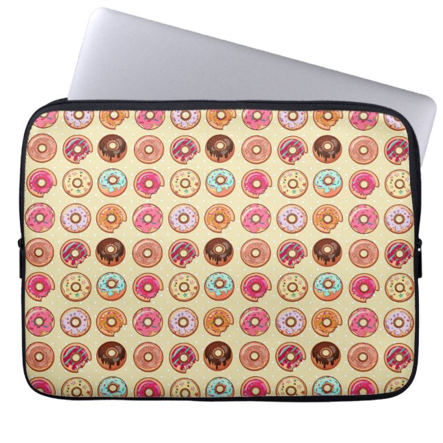 Cute Doughnut Pattern  Laptop Sleeve (Front)