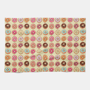 Cute Doughnut Pattern Tea Towel