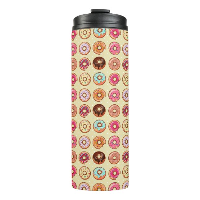 Cute Doughnut Pattern Thermal Tumbler (Front)