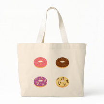 Cute Doughnut Pattern Tote Bag