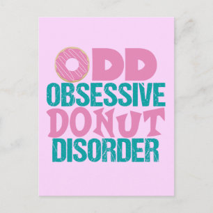 Cute Doughnut Pink Teal Postcard