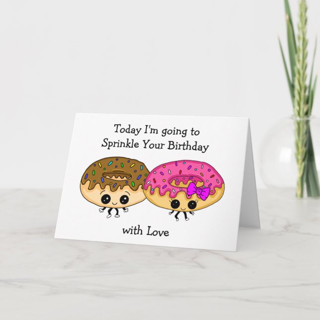 Cute Doughnut Pun Birthday Card (Front)