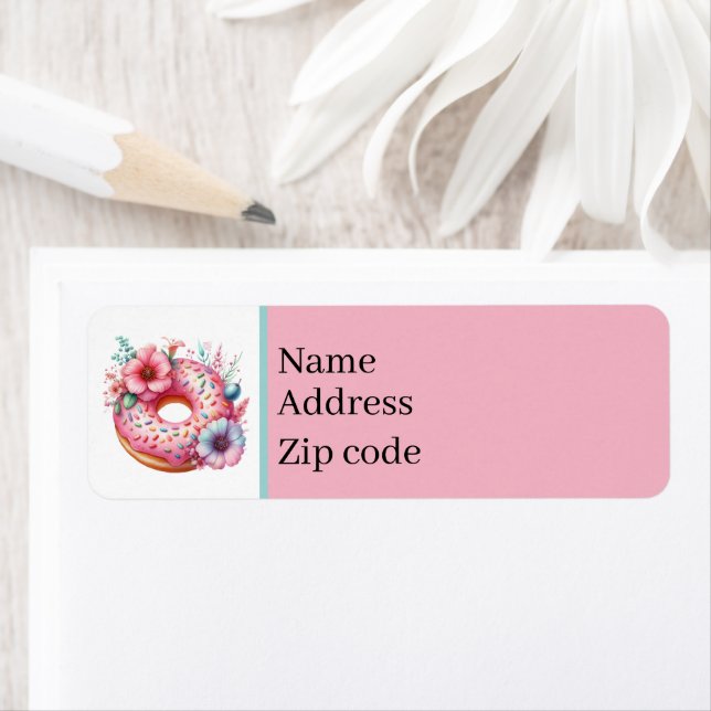 Cute doughnut shop Bakery Return Address Label (Insitu)