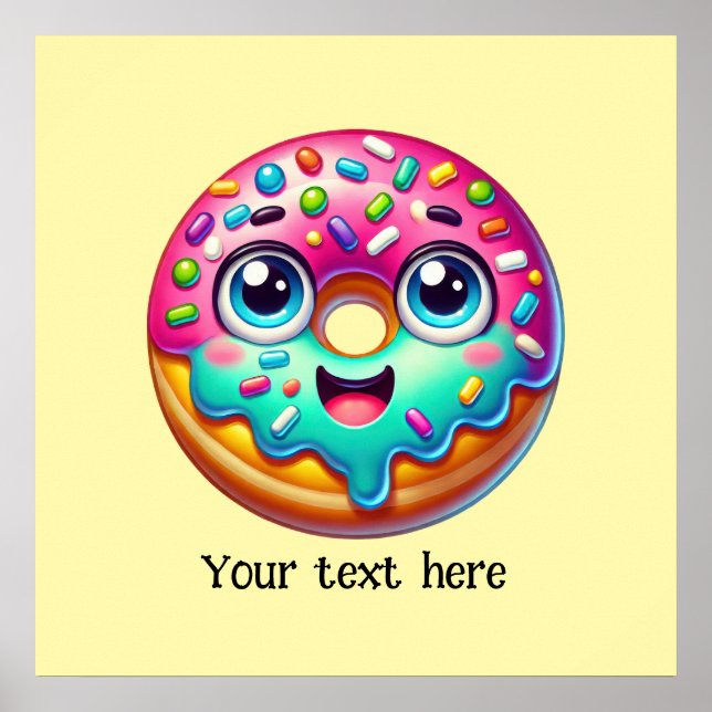 Cute doughnut shop customise poster (Front)