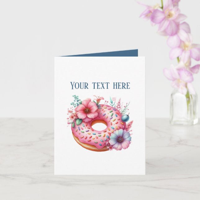 Cute doughnut shop customizable  card (Orchid)