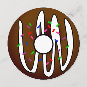 Cute Doughnut Sleepover Birthday Invitation