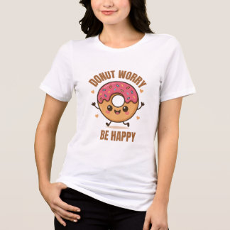 Cute Doughnut T-Shirt – Doughnut Worry Be Happy – Tri-Blend Shirt