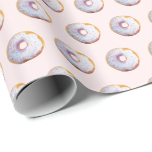 Cute Doughnut Watercolor Pattern Wrapping Paper