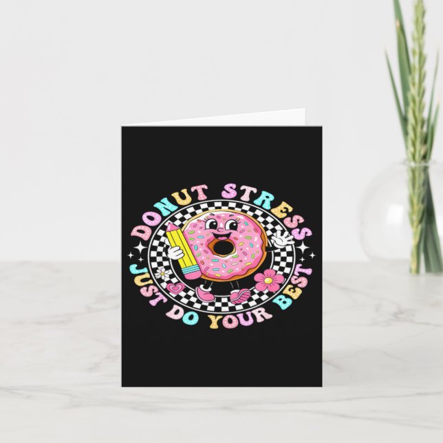 Cute Doughnut With Pencil Fun Back To School Card (Front)
