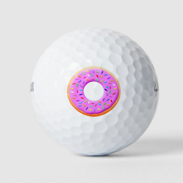 Cute Doughnut With Sprinkles Drawing Golf Balls (Front)
