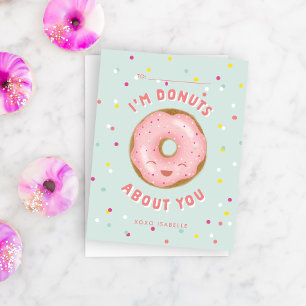 Cute Doughnuts About You Kids Valentine's Day Card