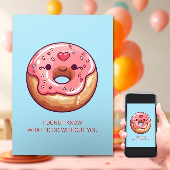Cute Doughnuts  Kids Valentine's Day Note Holiday Card (Creator Uploaded)