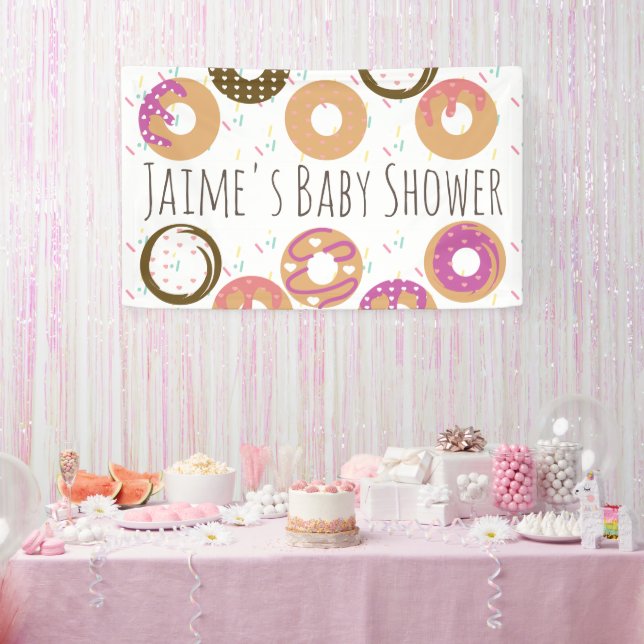 Cute Doughnuts Sprinkles Baby Shower Banner (Party)