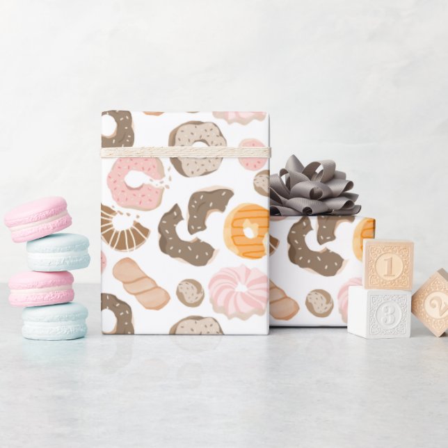 Cute Doughnuts Sweet Treat Wrapping Paper (Baby Shower)