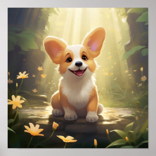 Cute Downloadable Welsh Corgi Poster