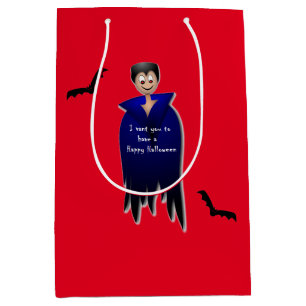 Cute Dracula Halloween Medium Gift Bag