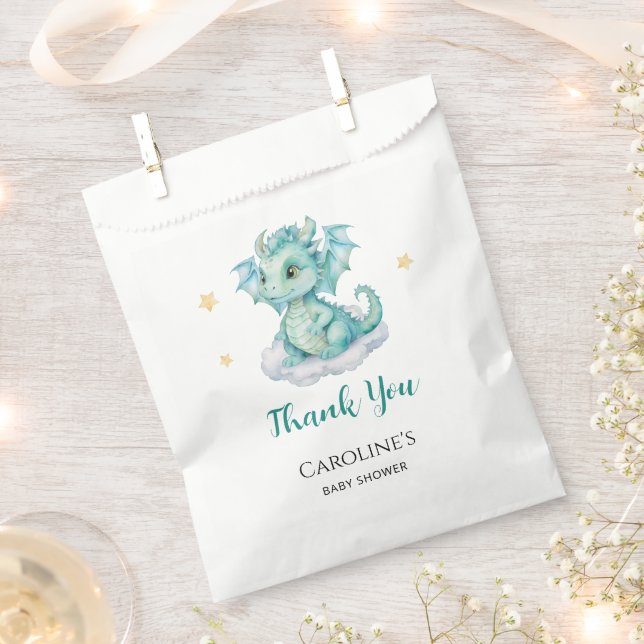 Cute Dragon Baby Shower Favour Bag (Clipped)