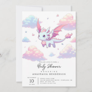 Cute Dragon Baby Shower Invitation