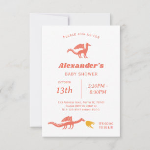 Cute Dragon Baby Shower Invitation