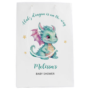 Cute Dragon Baby Shower Medium Gift Bag