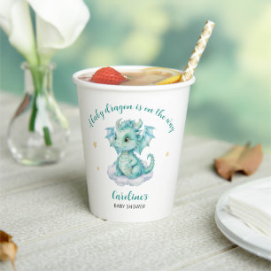 Cute Dragon Baby Shower Paper Cups