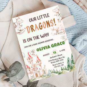  Cute Dragon Baby Shower Party Invitation