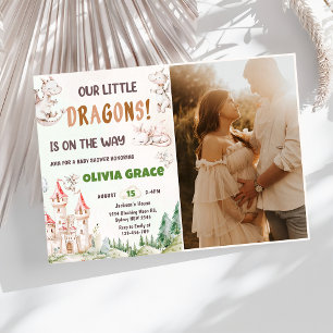  Cute Dragon Baby Shower Party Photo  Invitation