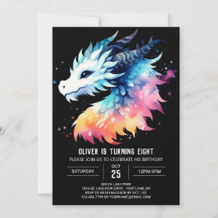 Cute Dragon Birthday Digital Invitation