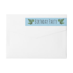Cute Dragon Birthday Party Wrap Around Label