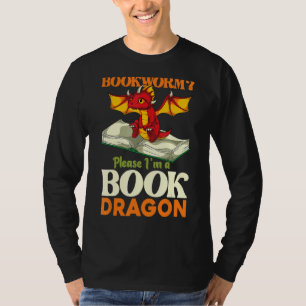 Cute Dragon Bookworm Book Reading Book Dragon T-Shirt