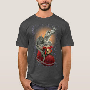 Cute Dragon Butterfly Christmas Boot Xmas Snow T-Shirt