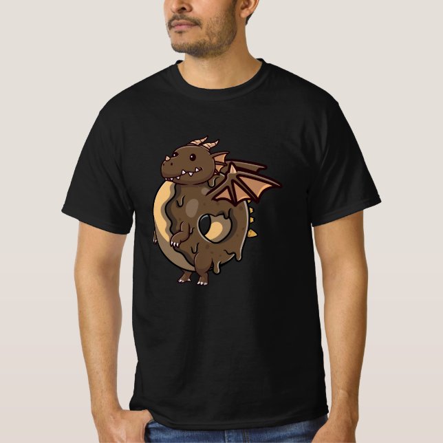 Cute dragon doughnut chocolate T-Shirt (Front)