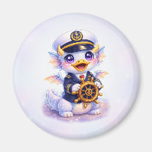 Cute Dragon Duck Captain Cruise Magnet