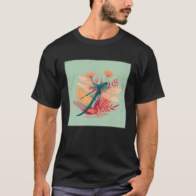 Cute Dragon Fly Illustation Aesthetic Colorful Wom T-Shirt (Front)