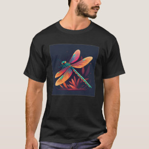 Cute Dragon Fly Illustation Aesthetic Colourful Wo T-Shirt