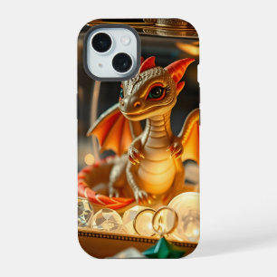 Cute Dragon in a Jewellery Box iPhone 15 Case