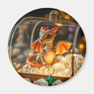 Cute Dragon in a Jewellery Box Magnet