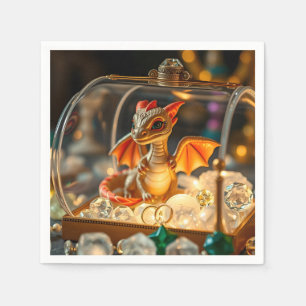 Cute Dragon in a Jewellery Box Napkin