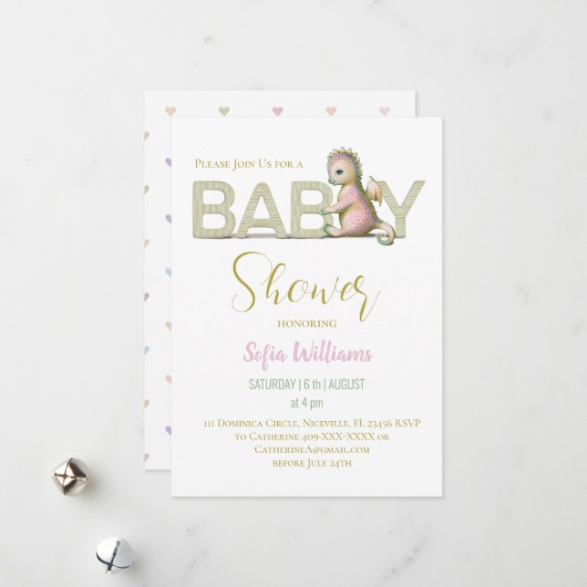 Cute dragon invitation (Front/Back In Situ)