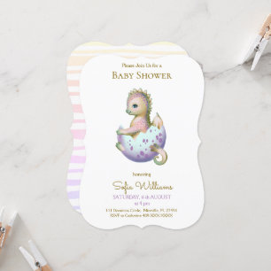 Cute dragon invitation for baby shower.