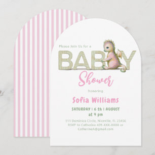Cute dragon invitation for baby shower.