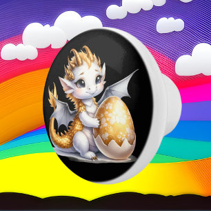 Cute dragon lovers fantasy ceramic knob