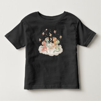 Cute Dragon Tea Party Toddler Shirt Pastel 